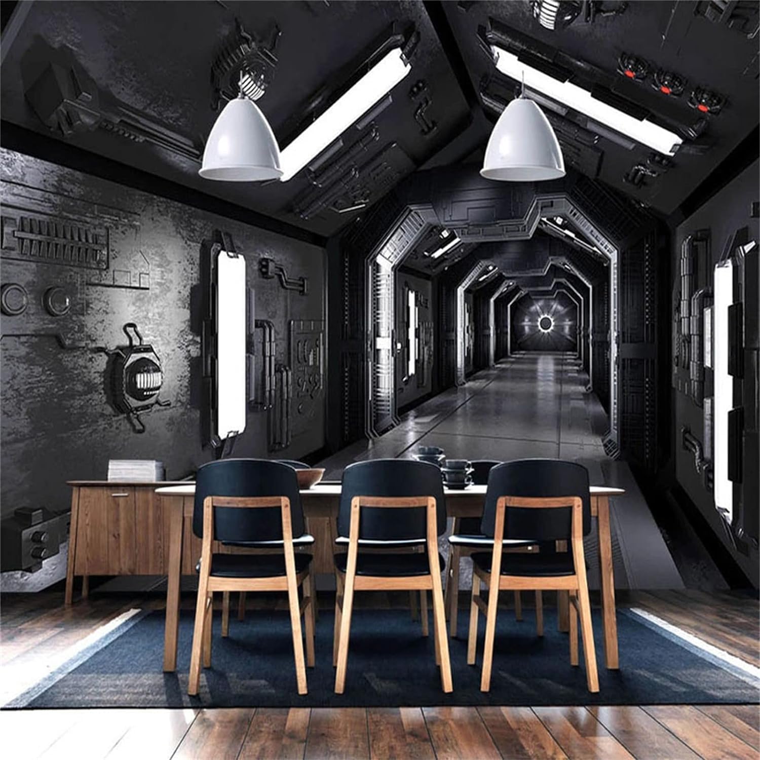 Tunnel de science-fiction décoration murale 3D pour transformer l'ambiance de votre restaurant