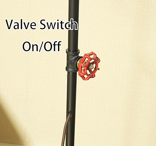 Miniatura 4 de Lámpara de pie Steampunk DIY con atenuador, regulable estilo loft industrial vintage estilo antiguo luz con bombilla, base de metal con tubería de