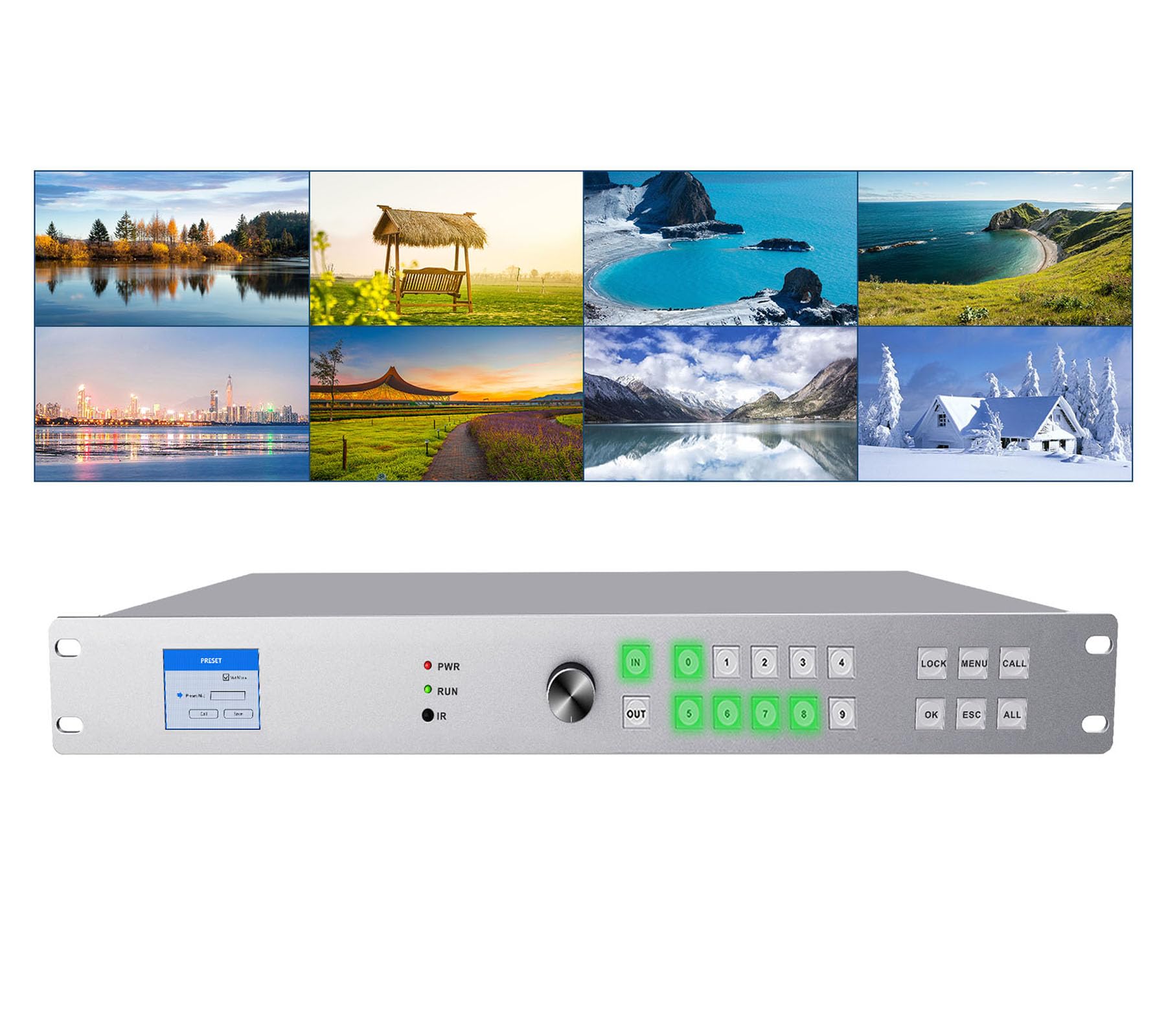 ICUIXIAN 4K@30Hz Matriz HDMI 8x8 con Interfaz gráfica Web + Puerto LAN + Control Rs-232, conmutador y Divisor de Matriz HDMI 8x8 para Montaje en Rack, HDCP, EDID, 3D, App, Botones retroiluminados
