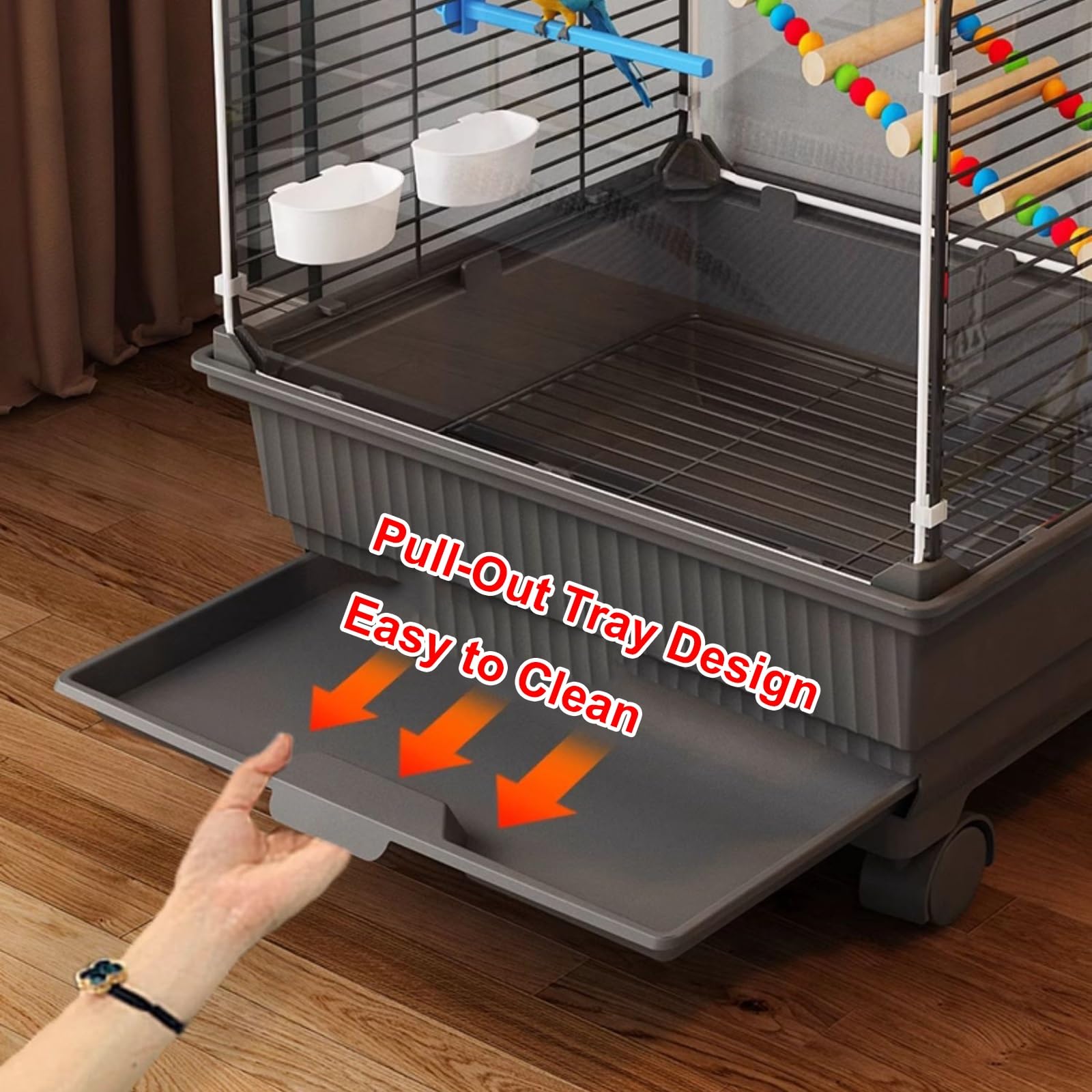 WXXSHGDW Wellensittich Käfig Groß - Vogelkäfig Mit Rädern & Spielzeug