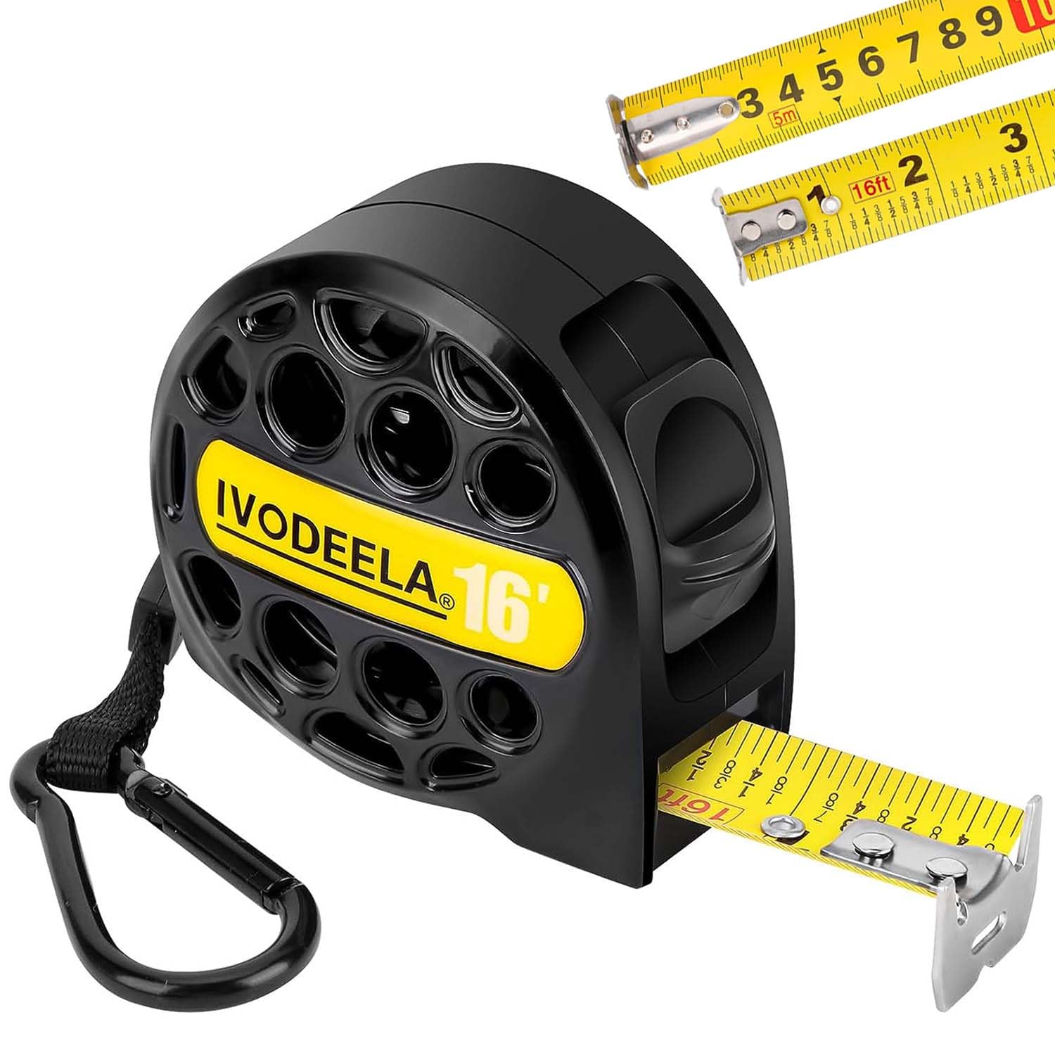 Retractable Tape Measure,Stainless Steel Blade Measuring Tape,16ft/5M 1