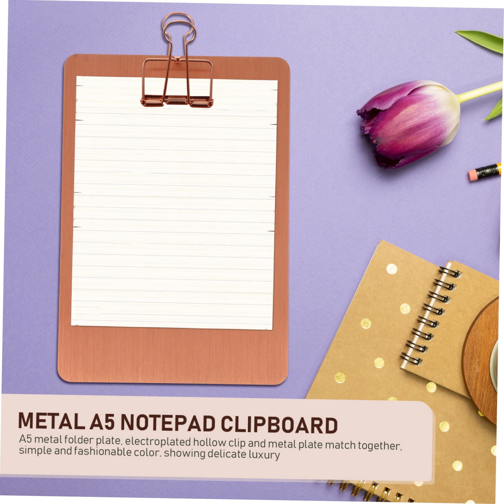 EXCEART 10 Piezas Férula A5 Note portapapeles con agujero para colgar silla plegable para casa de muñecas writing tablet Tablilla de escritura A menú blocs de notas portapapeles a5 Metal
