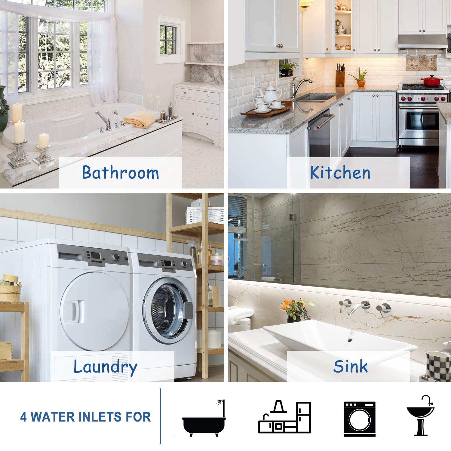 500 Watt Upflush Toilet System Macerator Pump, with 4 Water Inlets for