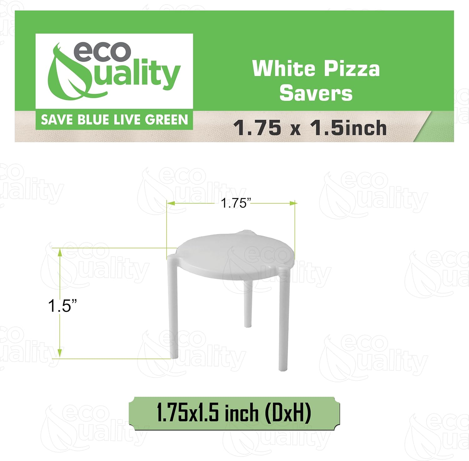 EcoQuality Pizza Saver Stand - White Plastic Tabletop Pizza Tripod Stack, Disposable White Pizza Saver for Pizza Box, Catering Box, Takeout, Restaurant (2000)