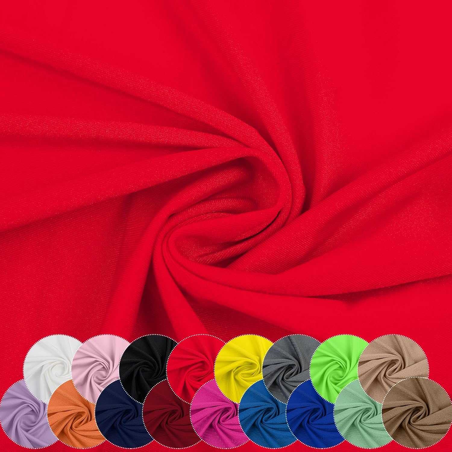 Nylon Spandex Fabric, 80% Nylon, 20% Spandex, Swimwear, Activewear Fabric 4 Way Stretch Sports, Dance, Yoga (Beige, 3 Yard)