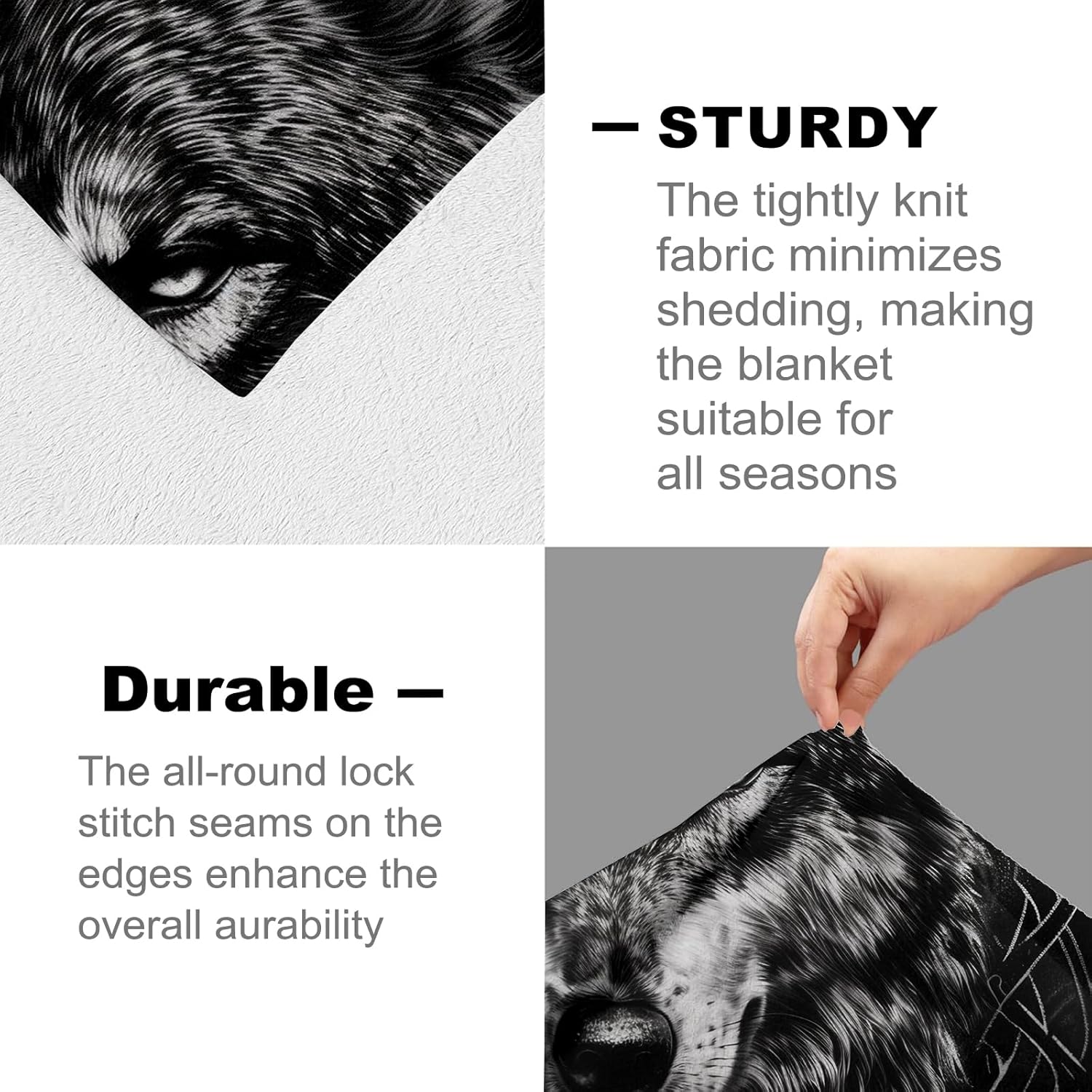 Wolf Blanket for Men Teen Adults, Flannel Wolf Blankets Gifts, Ethnic Style Wolf Throw Blanket for Sofa Couch Bed Living Room Soft Warm Cozy Wolf Decor 60" x 50" - Image 4