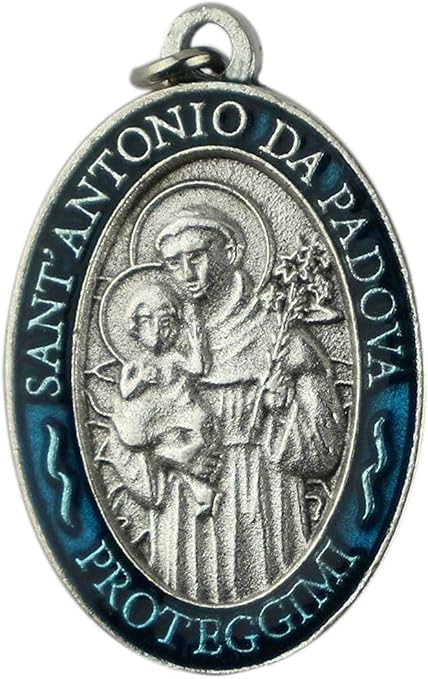 Medagliette San Michele Arcangelo Lazzaro Italy - 10 Pezzi Placcate Argento, Smaltate Blu, Made In Italy - Foto 10