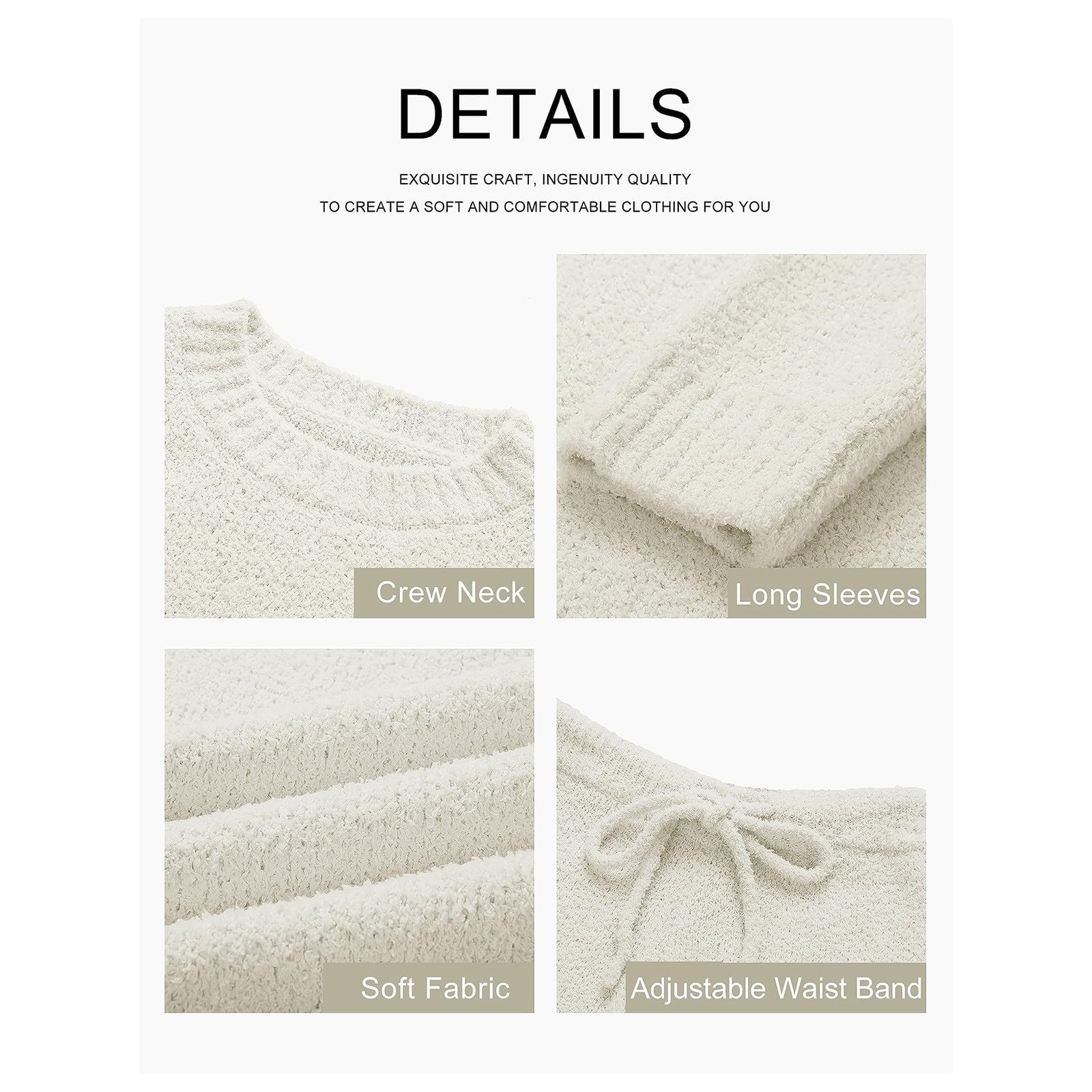 Conjunto completo de 2 piezas de forro polar mullido de manga larga para mujer, conjunto completo de suéter de felpa de pierna ancha, pantalones rectos, conjuntos de pijama de otoño e invierno, Reino