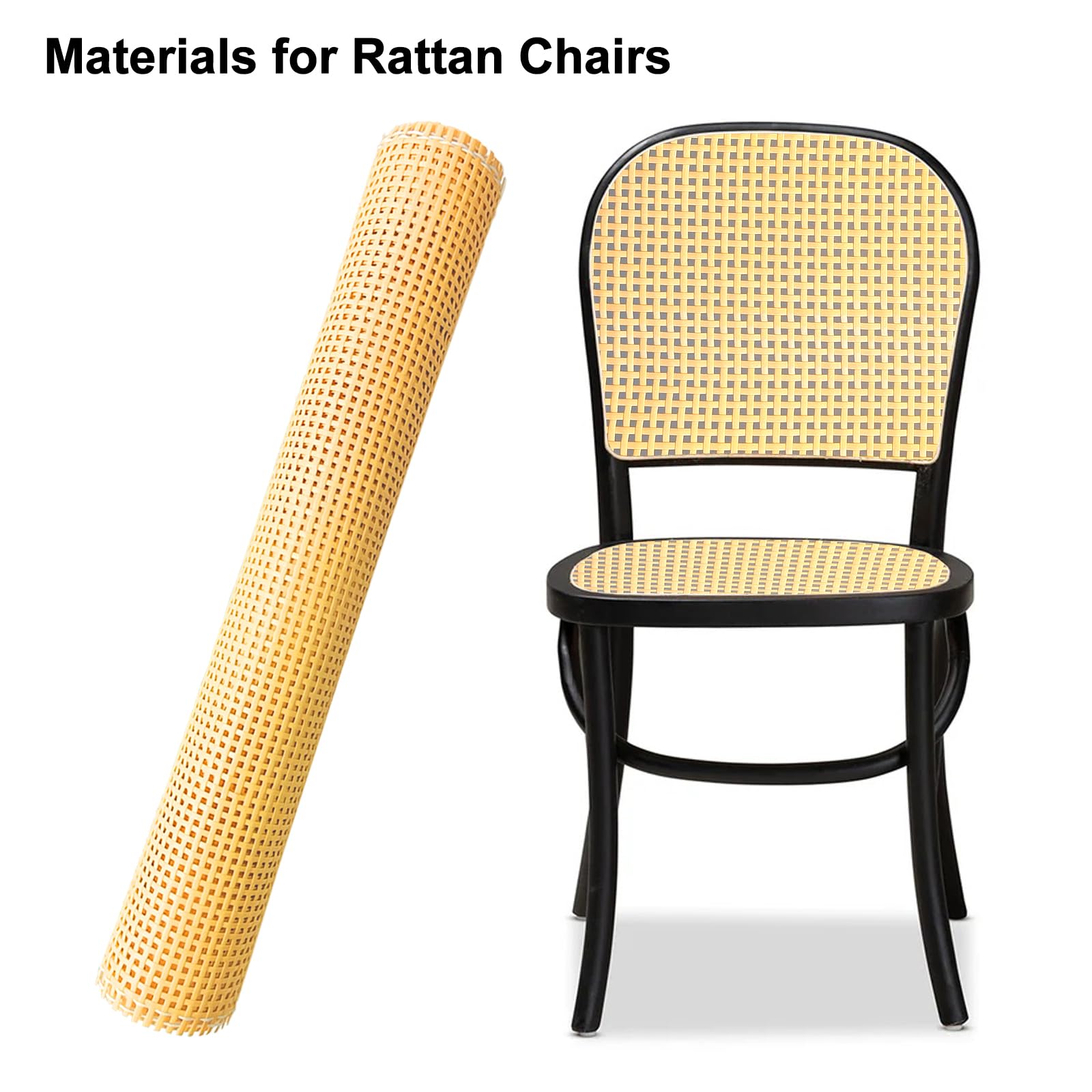 ALLINKIT 40 x 200cm Quadrat Wiener Geflecht,Wiener Geflecht Meterware,Cane Webbing Rattan Roll,Wiener Geflecht Flechtmatten for Rattan Craftsmen,PE Rattan Geflecht für DIY Möbeldekoration
