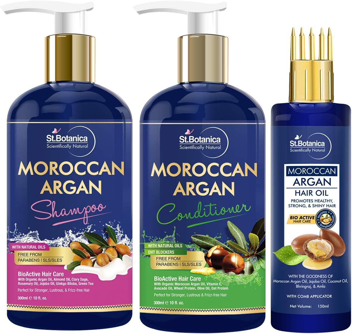 St.Botanica Moroccan Argan Shampoo 300ml + Conditioner 300ml + Argan