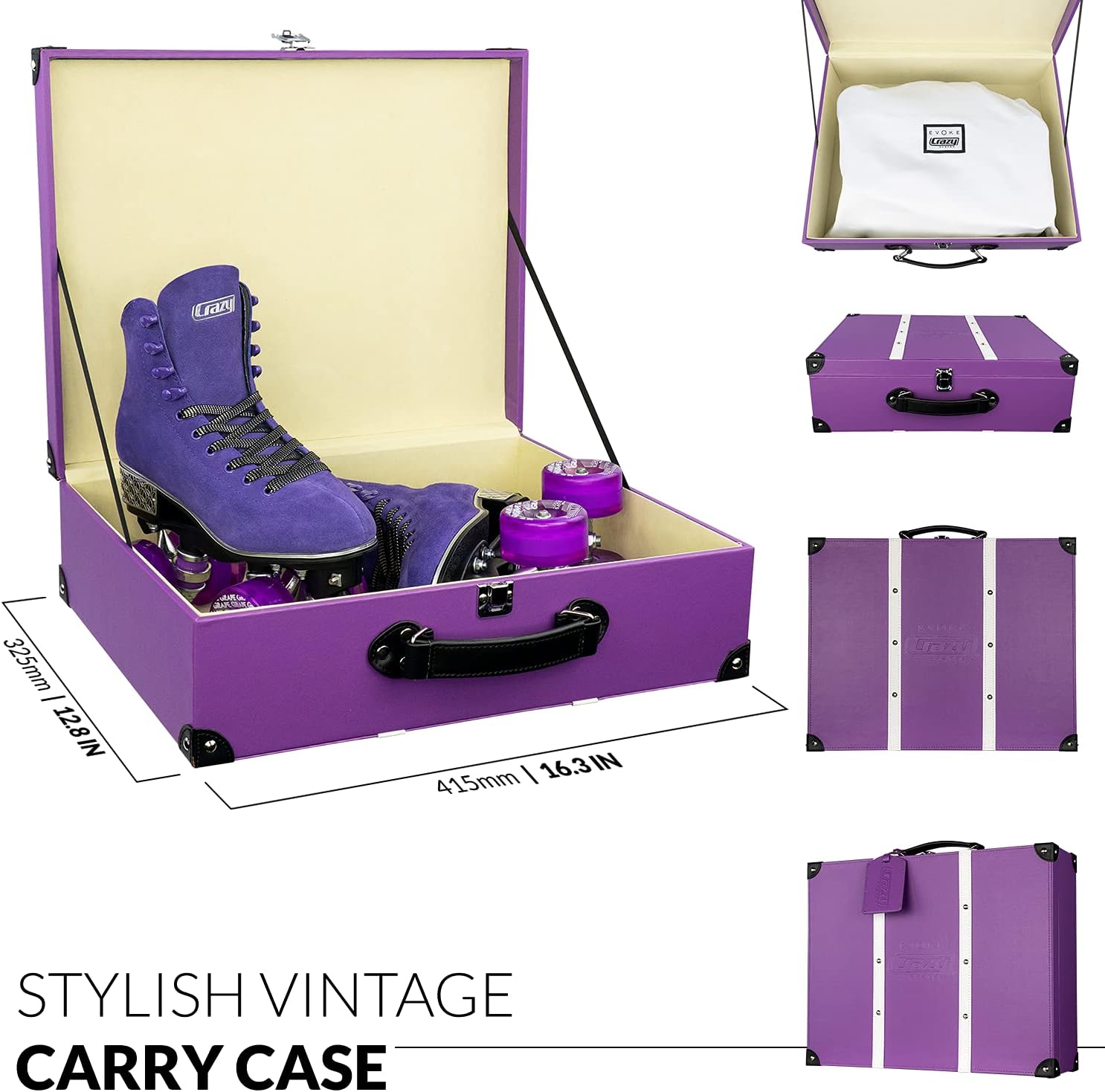 Crazy Skates Evoke Roller Skates for Women - Stylish Suede Quad Skates