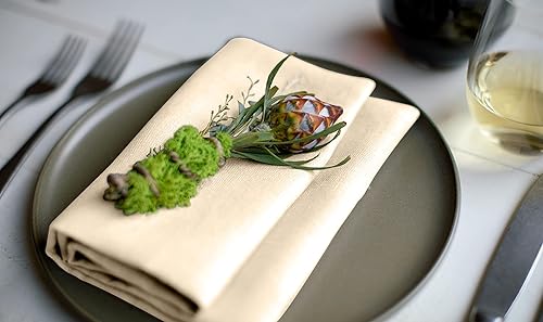 Miniatura 5 de Pomp Servilleta de tela de poliéster de alta calidad blanca de 17 x 17 pulgadas (paquete de 12)  Tela de fácil cuidado resistente a las arrugas y a