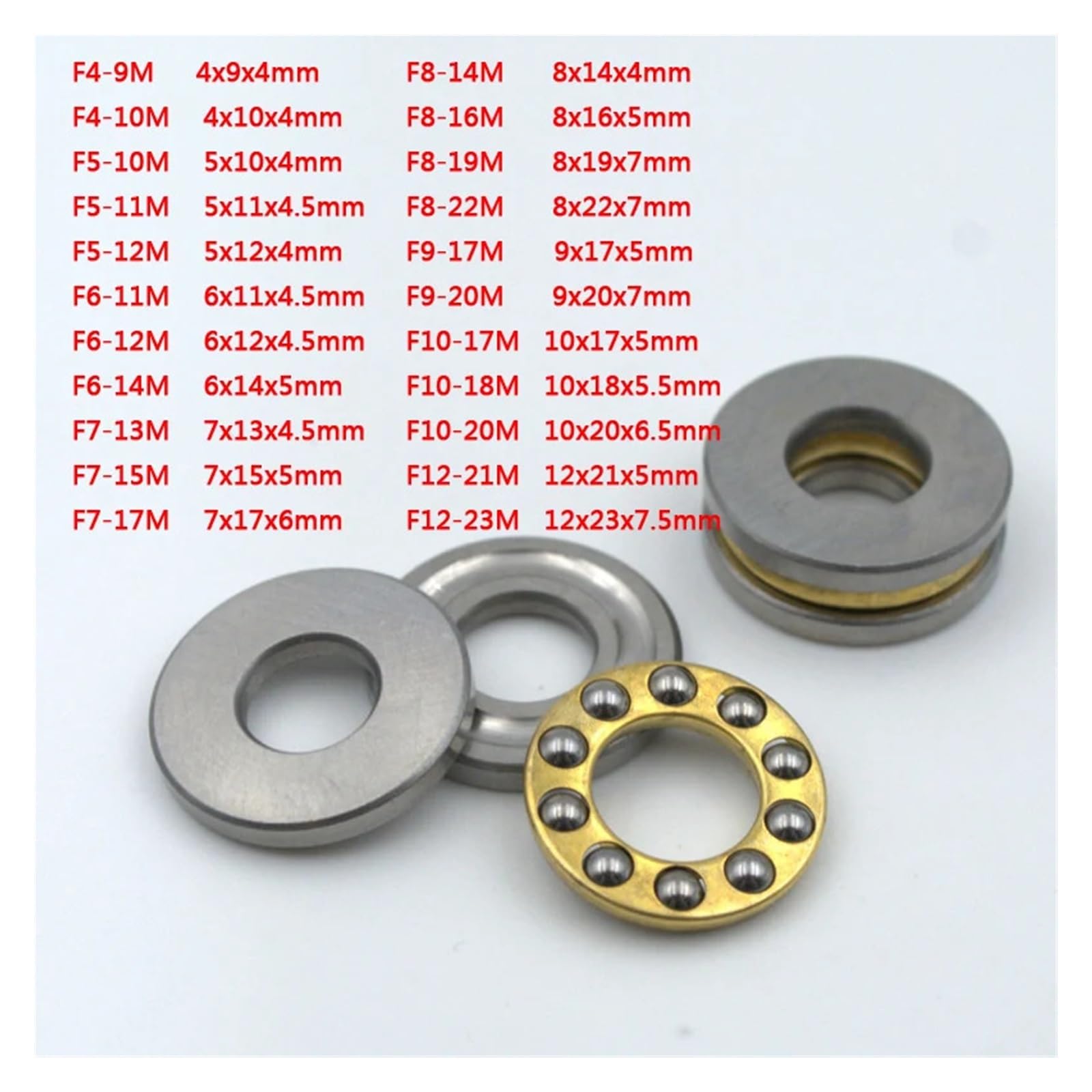 5 piezas F8-16M 8x16x5mm F8-16 rodamiento plano en miniatura 8 * 16 * 5mm rodamiento de bolas de empuje(F10-17M 10x17x5mm)