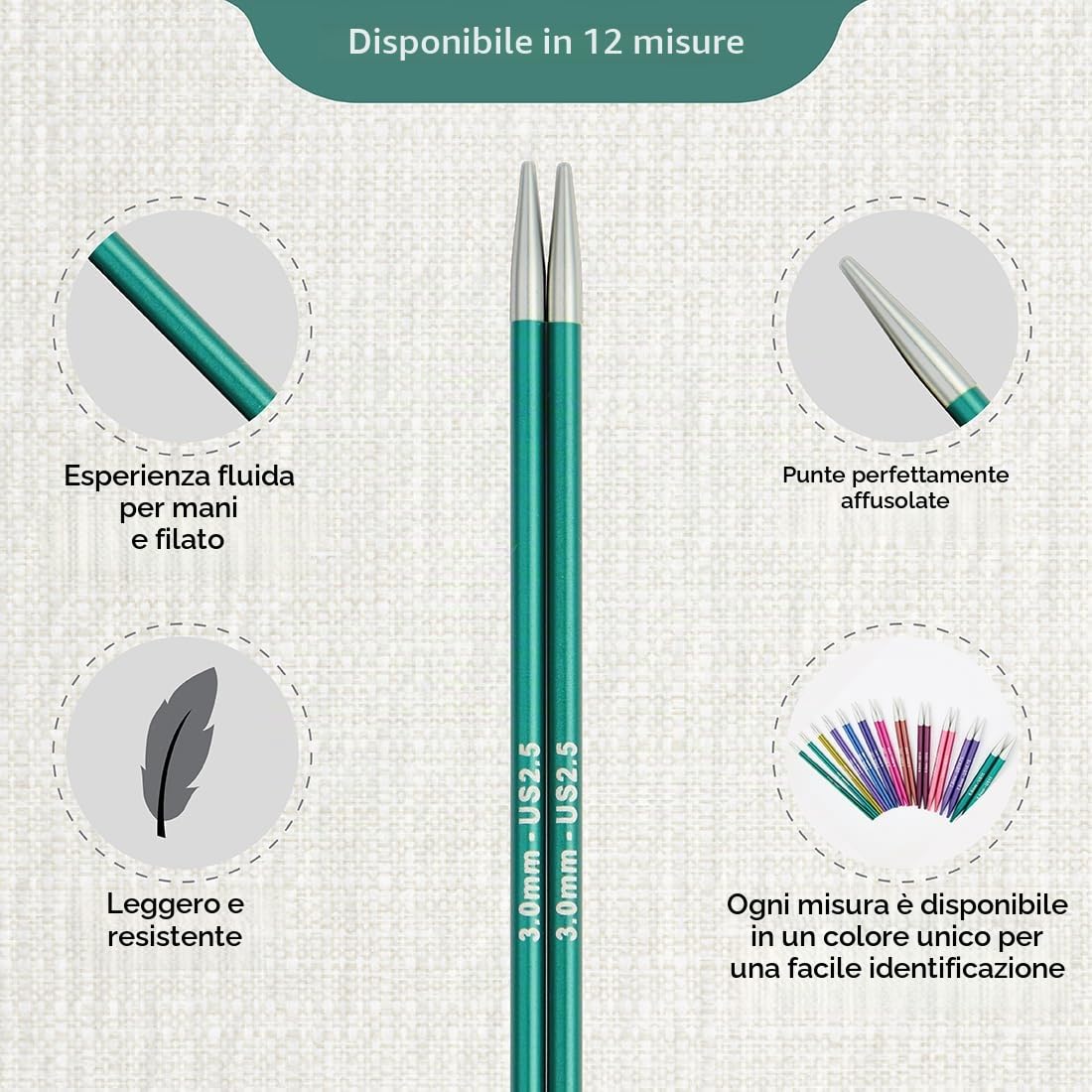 KnitPro KP47528 PERNI per maglieria: Circolare: Intercambiabile: Speciale: ZING: 3.00MM, Assortito, 3mm