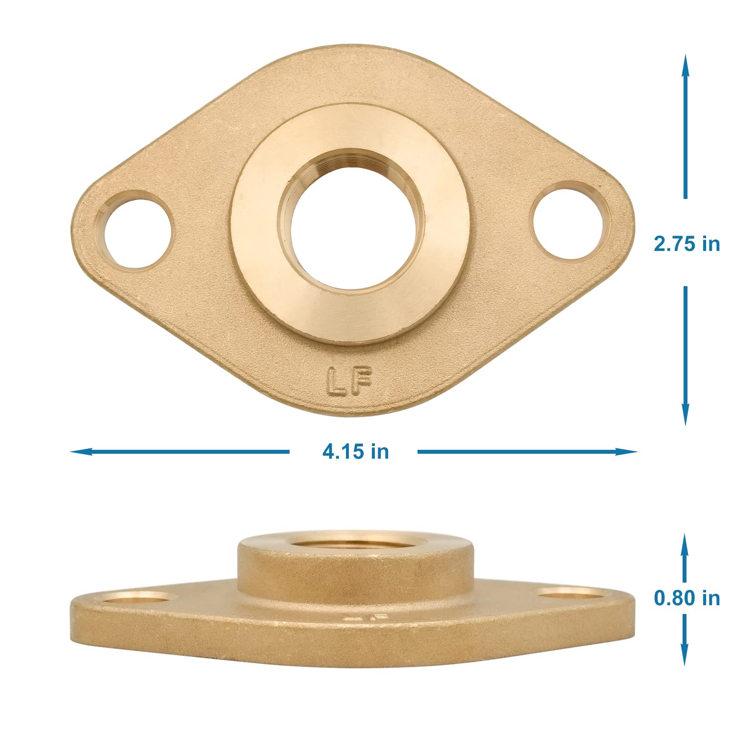 HYDRO MASTER Kit de brida de latón macizo con juntas, rosca NPT de 1", para sistemas de calefacción radiante (1" FNPT)