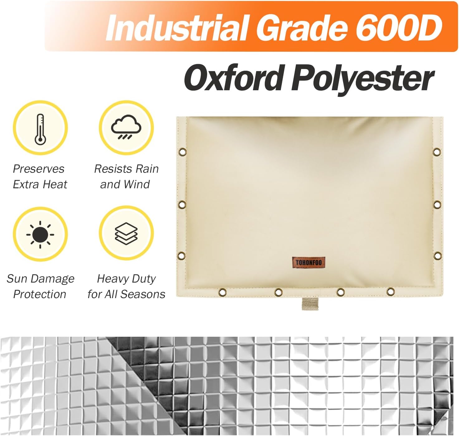 Backflow Preventer Cover Insulated Pouch (5°F) - Pressure Reducing Value Covers + 3-Way Opening Backflow Preventer Pipe Insulation Covers (5°F) - Irrigation Sprinkler Valve Cover 18" W x 34" H Black