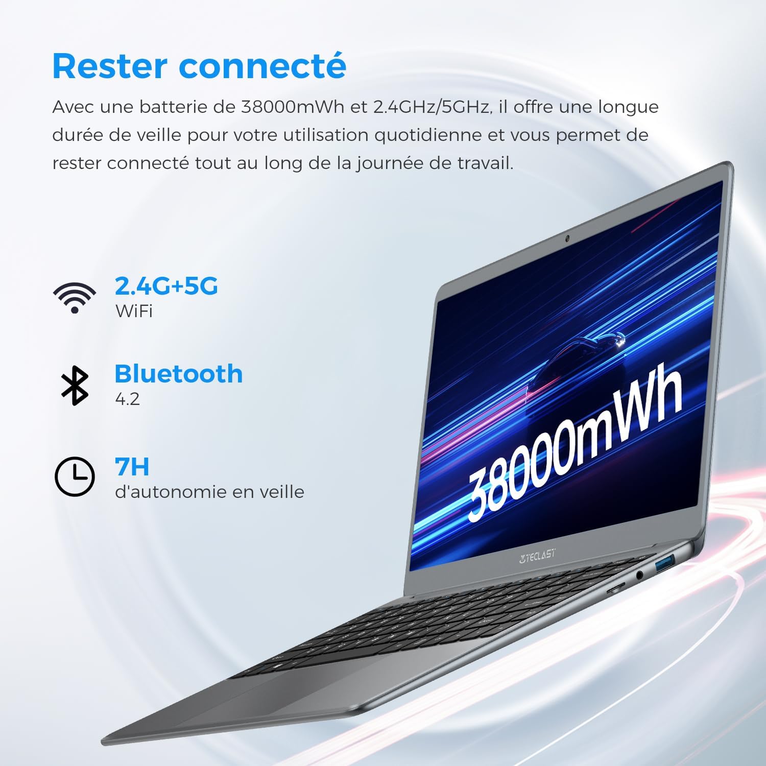 TECLAST PC Portatile 14.1 Pollici, 8GB RAM + 256GB SSD TF Expansion, F7Plus2 Notebook, Windows 11 Computer Portatile, IPS 1920x1080, Intel Celeron N4120 2.6GHz Processore, 2.4G/5G WiFi, Bluetooth4.2 TECLAST PC Portatile 14.1 Pollici, 8GB RAM + 256GB SSD TF Expansion, F7Plus2 Notebook, Windows 11 Computer Portatile, IPS 1920x1080, Intel Celeron N4120 2.6GHz Processore, 2.4G/5G WiFi, Bluetooth4.2