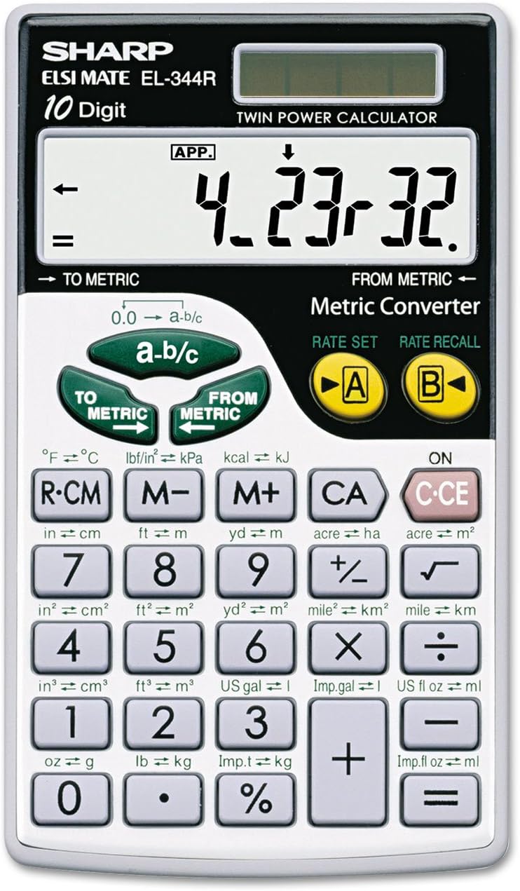 Sharp el-344rb Pocket Calculator (Pocket, Scientific Calculator, 10 Digits, Black, White)