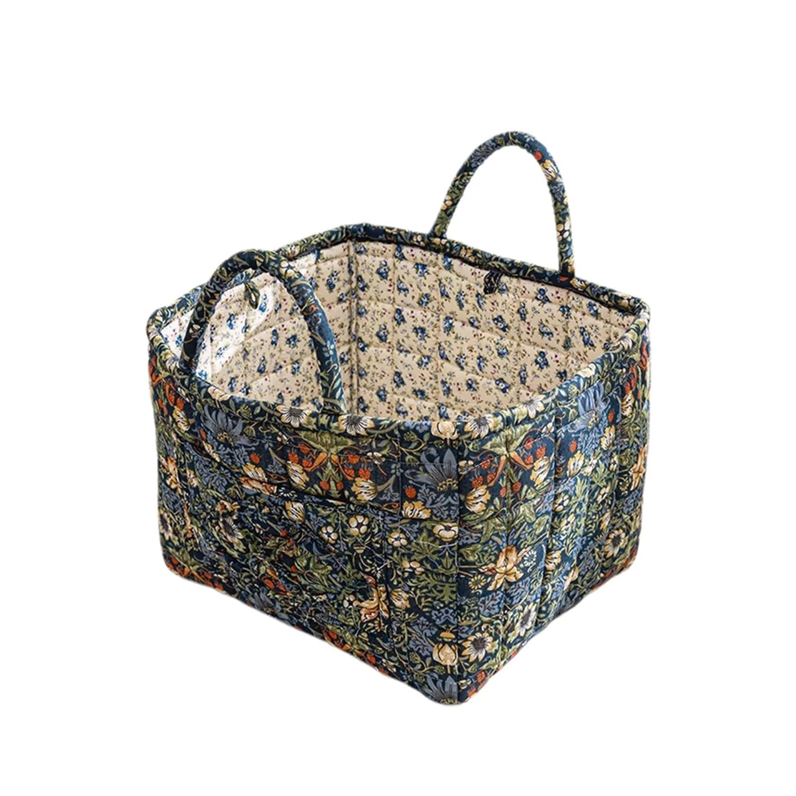 Fabric Storage Basket Large Capacity Fabric Storage Baskets Laundry With Easy Carry Handles Hampers(Color-05)