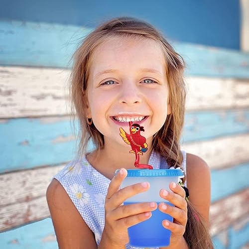 Miniatura 5 de 24 pajitas de plástico reutilizables para fiestas de cumpleaños con temática pirata, decoraciones con 2 cepillos de limpieza