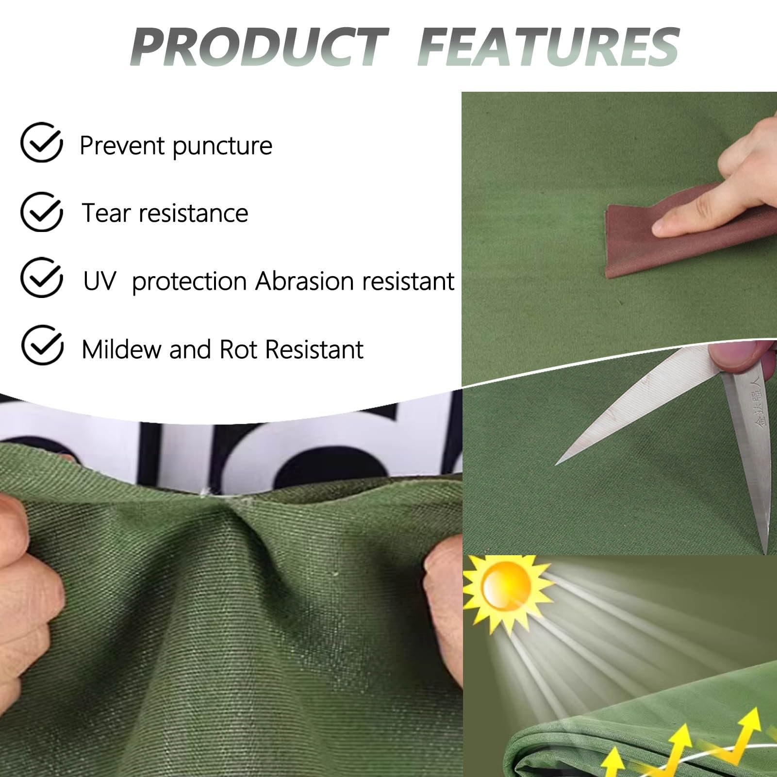 Bâche en Plastique PVC d'extérieur, Bâche imperméable en Toile Verte avec œillets renforcés 600 g/m² Oxford, Plusieurs Tailles, Lot de 1(2x4m(6.5ftx13.1ft))