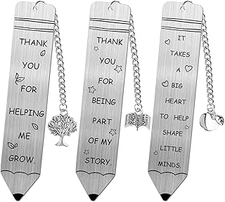 COCHIE 3PCS Metal Bookmark Bulk Teacher Appreciation Gifts, Thank You for Helping Me Grow Bookmarks with Tassel for Teachers, Women, Men, Graduation Gift from Students (Teachers Gift)