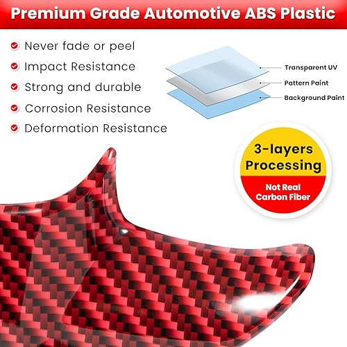 Miniatura 6 de Cubierta de volante con aspecto de fibra de carbono, cubierta de moldura para Chevrolet Corvette C7 Z06 Z51 ZR1 Stingray Grand Sport 2014 2015 2016