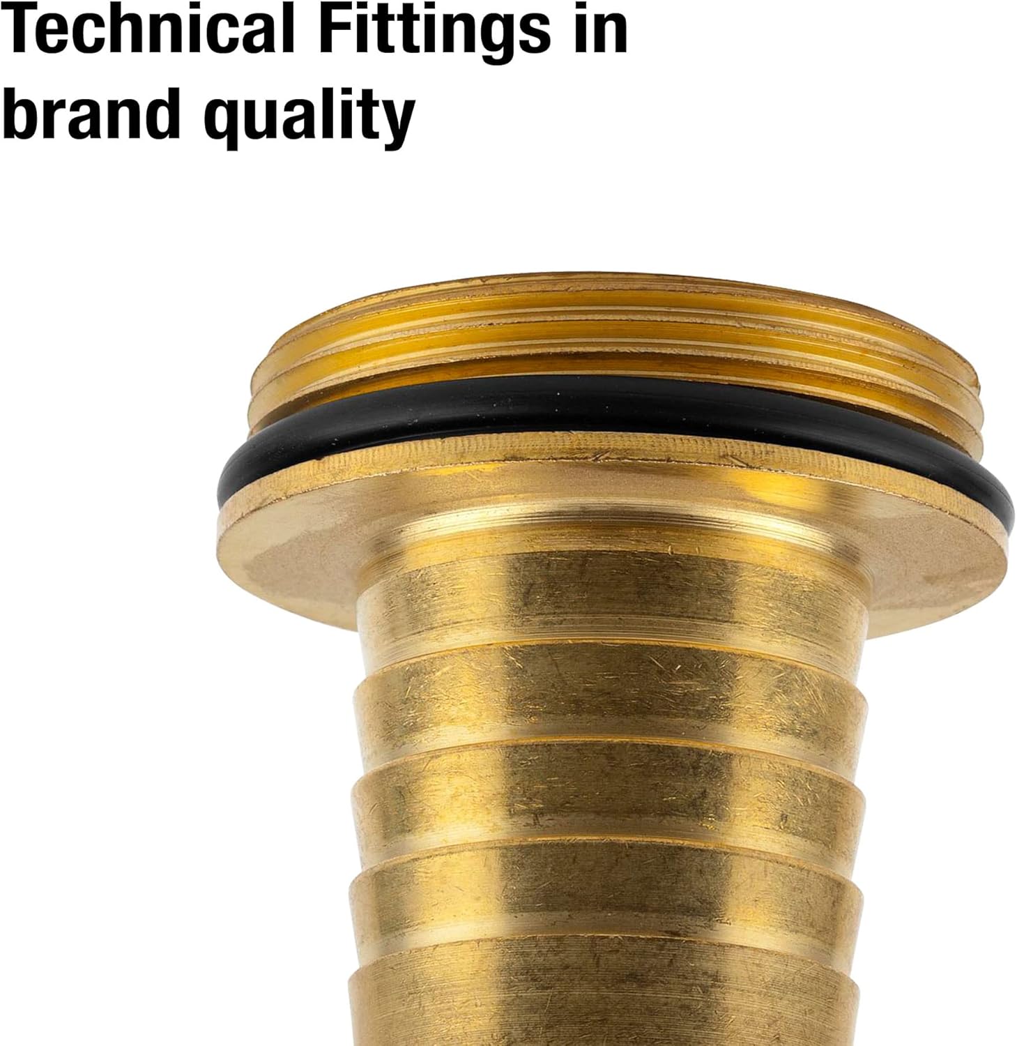 GARDENA Brass Hose Fitting 1-Piece with collar and O-Ring: Screw 47.9 mm (G 1 1/2 ") - Threaded For 32 mm (1 1/4") - Tubing (7149-20)