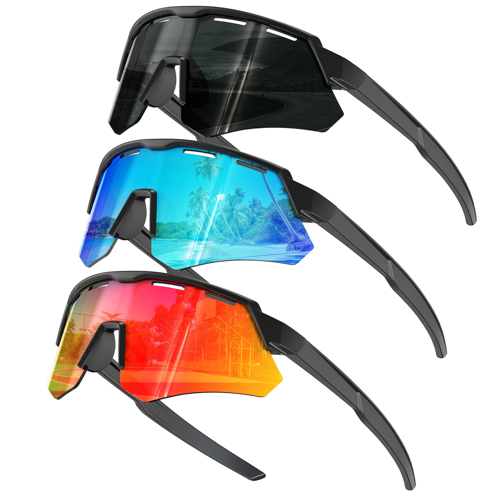 KALIYADI Polarized-Kids-Sunglasses Youth Baseball Sunglasses: Cycling Running for Boys Girls UV400 Protection Age 6-14