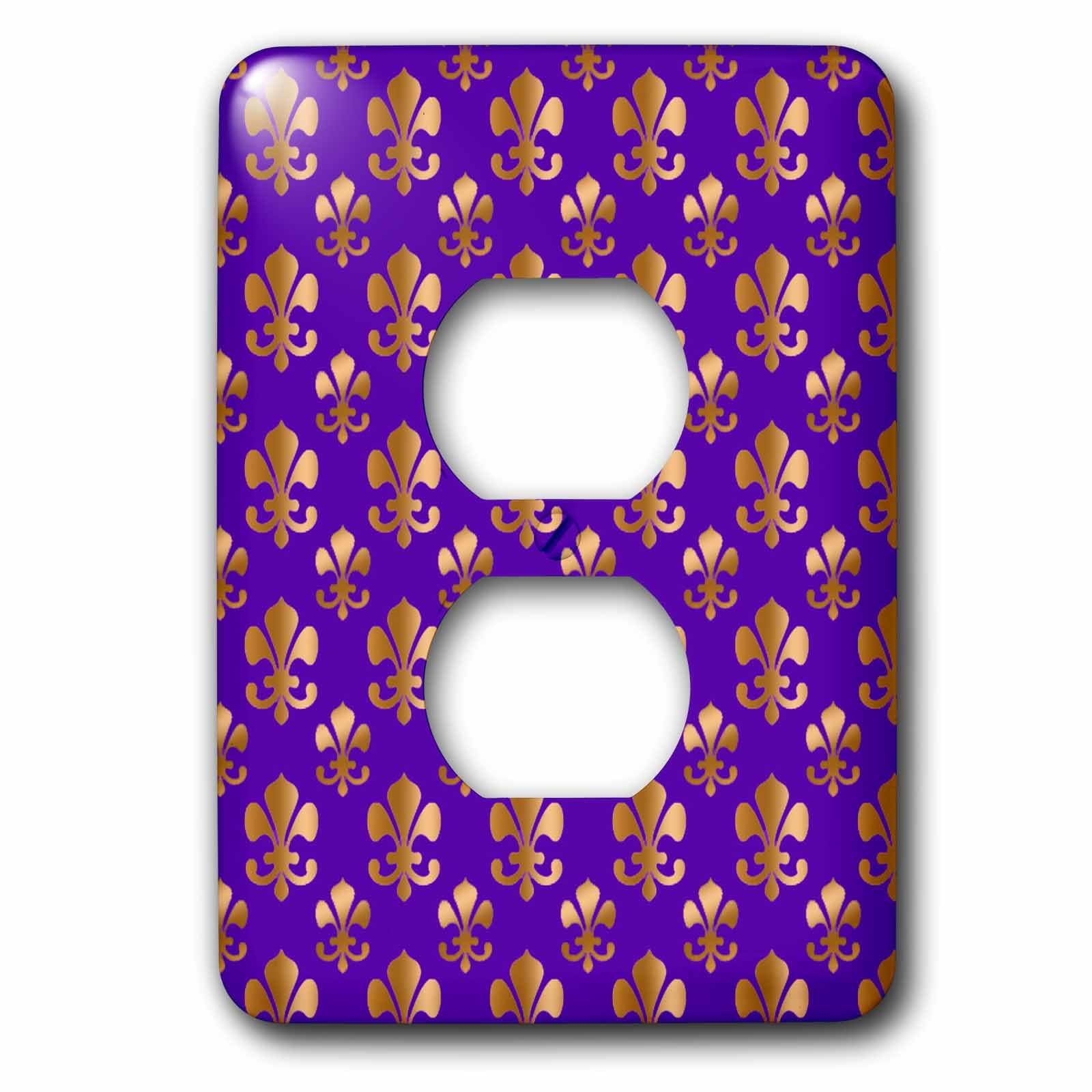 Fleur de lis couverture de sortie pour salon chic violet doré - 3