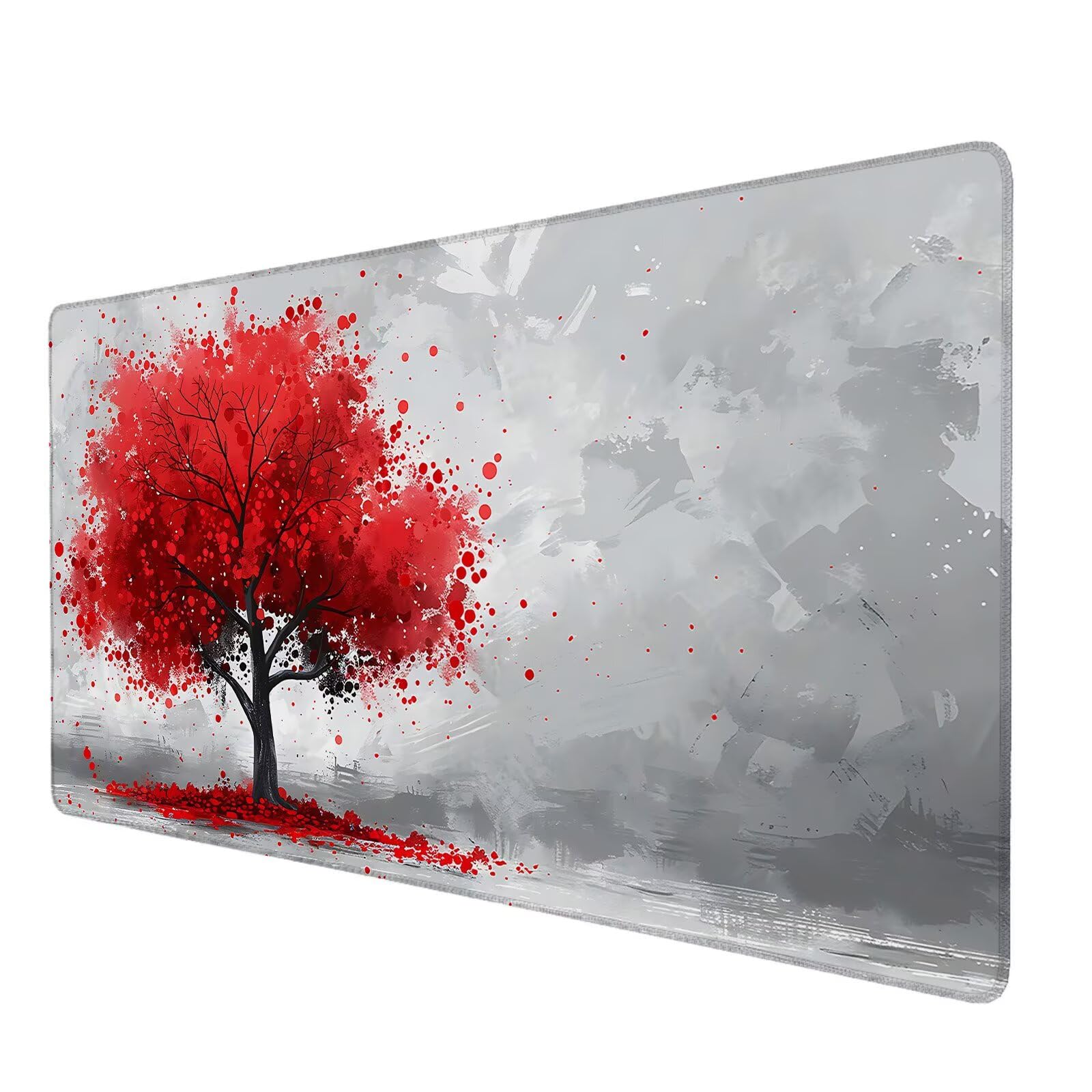 Podkładka pod mysz XXL 1000 x 500 mm, czerwona podkładka pod mysz, podkładka pod mysz do gier z antypoślizgową gumową podstawą, mata na biurko z szytymi krawędziami, podkładka pod mysz do gier do