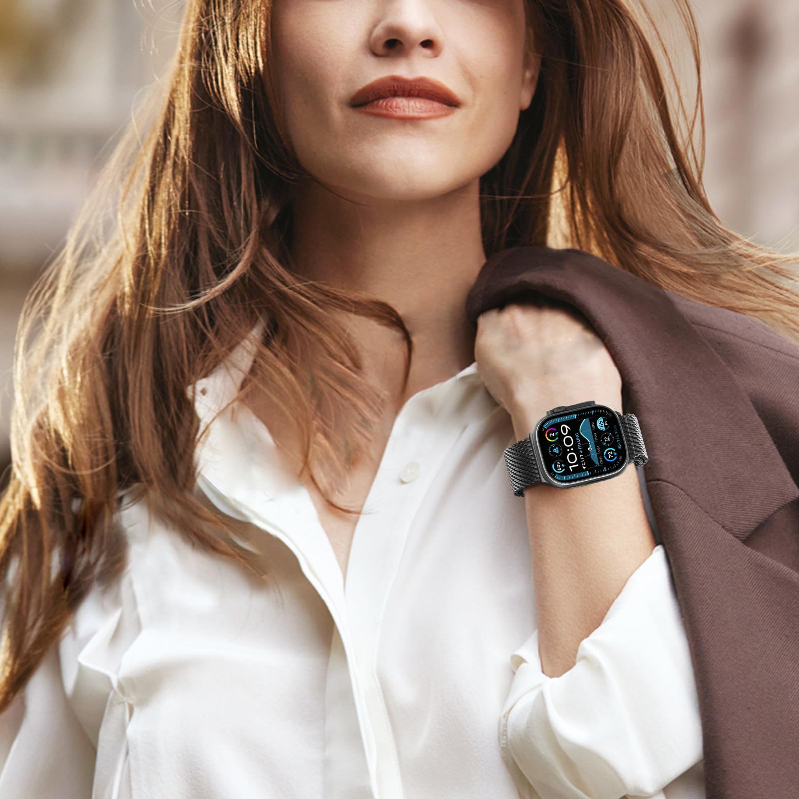 Bracelet de rechange sport robuste compatible avec Apple Watch 49 mm/46 mm/45 mm/44 mm/42 mm, compatible avec iWatch SE Series 10/9/8/7/6/5/4/3/2/1/Ultra/Ultra 2, pour hommes et femmes