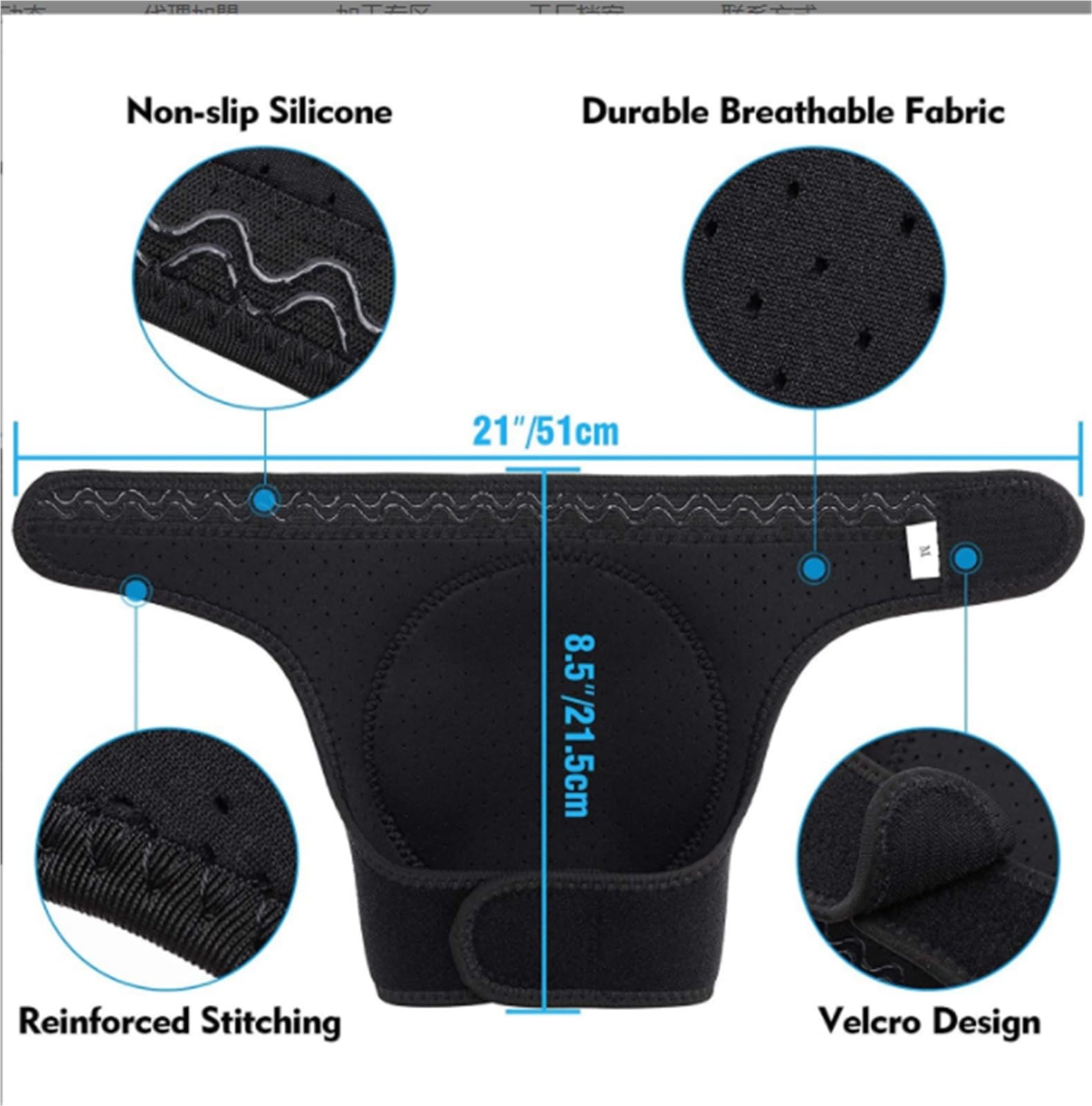 Riutilizzabile Ginocchiera Ginocchiera Protettiva da Giardino Anti-collisione Antiscivolo Unisex Stabilizzante Supporto Ginocchio(Black,Large)