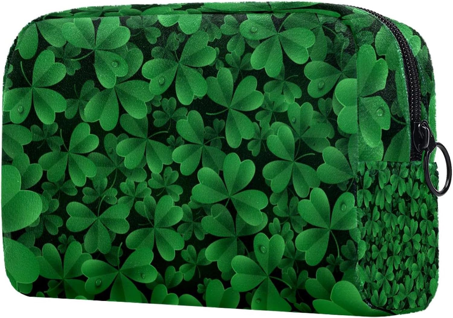 Make-up-Lippenstift-Etui Mit Spiegel – St. Patrick’s Day Shamrock, Grün Kariert, Für 3 Lippenstifte