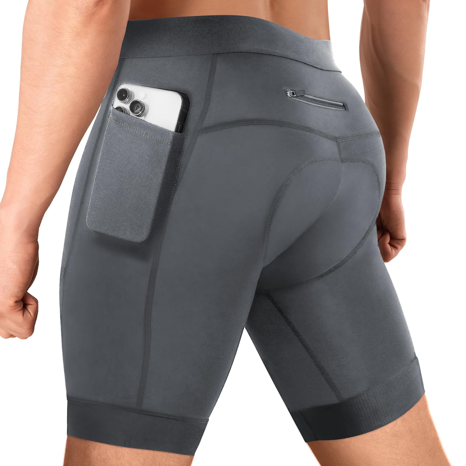 Niksa Radlerhose Herren mit 5D-Gel-Sitzpolster – Atmungsaktive & Schnelltrockende Fahrradhose für Herren mit 3 Taschen | Radunterhose für Mountainbike, Rennrad & Training