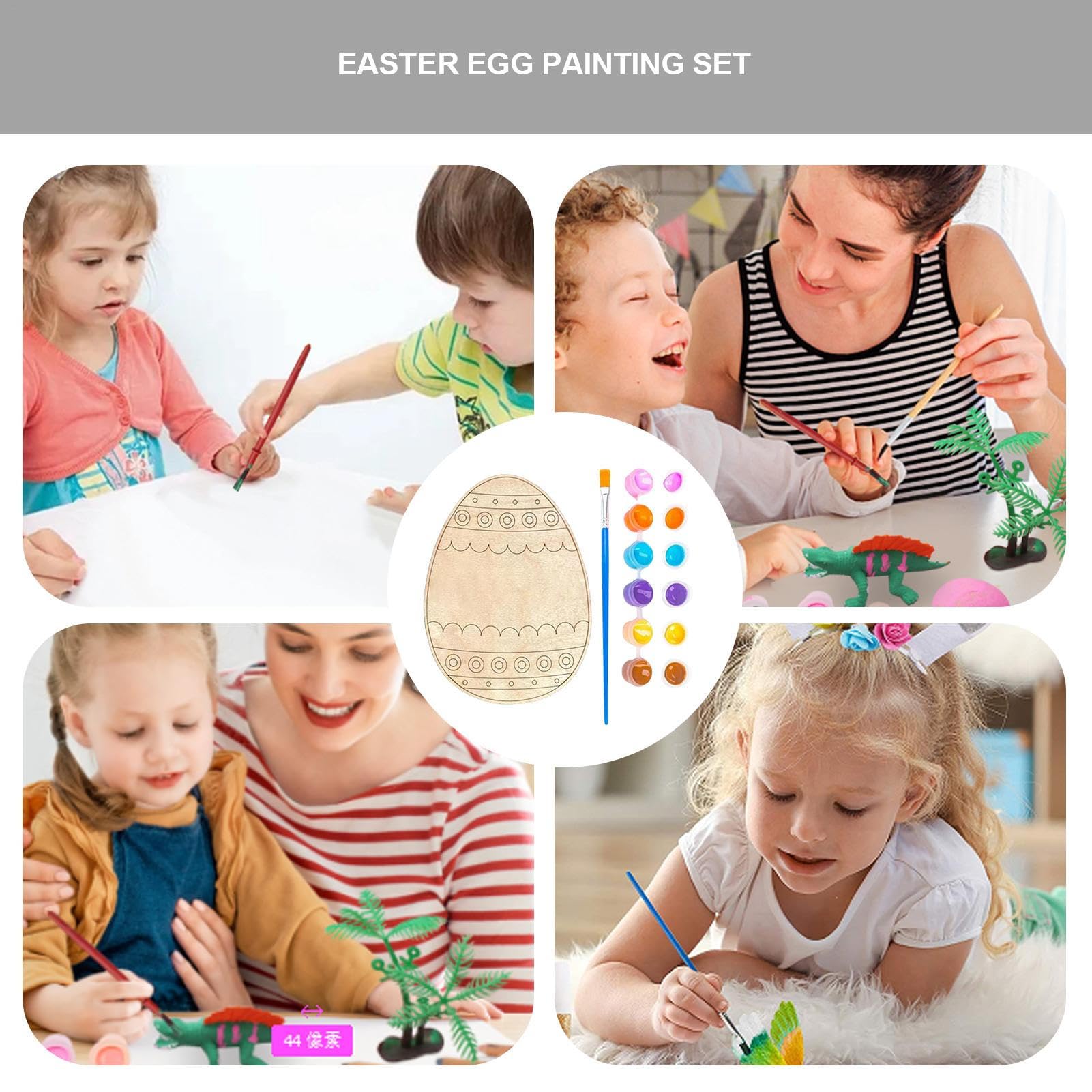 Generico Uova di Pasqua in Legno da Decorare Set per Creazioni in Legno