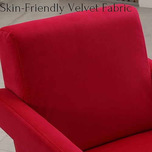 Miniatura 5 de Silla decorativa de terciopelo, moderna silla de sala de estar con brazo, sofá individual tapizado, silla de descanso para dormitorio,