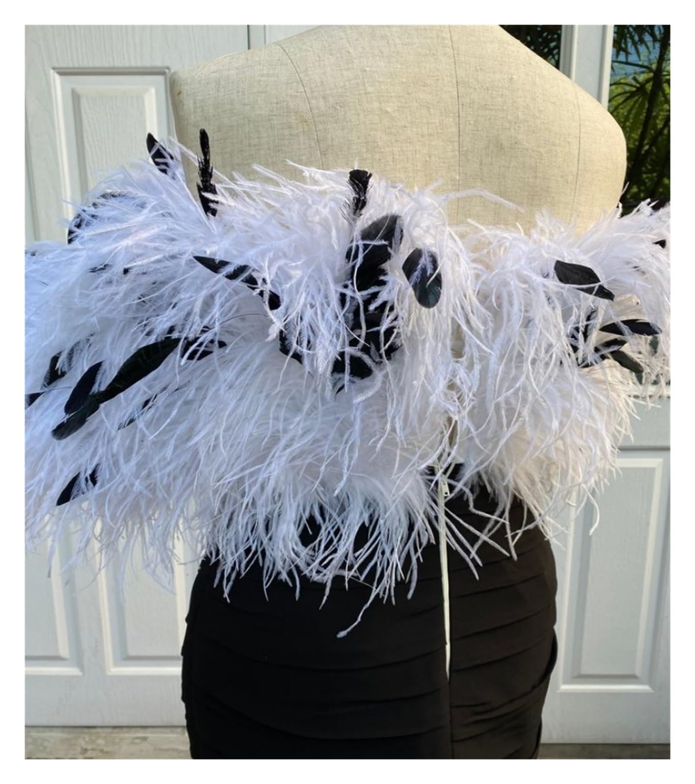 Boas à plumes Boa en plumes d'autruche blanches, 1/2 mètres de Long, accessoire Costume bal mariage, jupes, garniture robe, décor artisanal DIY