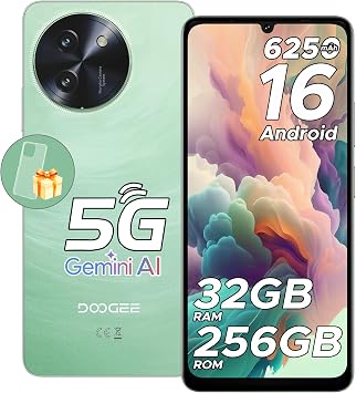NOTE59PRO SIM-Free Android 16 Smartphone Main Unit, GeminiAI Android Smartphone, 32GB RAM + 256GB ROM, 8 Cores, 6.75-inch, 6250 mAh, Face, Fingerprint Authentication, GPS+GMS+Widevine L1+