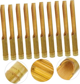 Bamboo Wind Chime Tubes for Diy Garden Decoration 10pcs Natural Hollow Bamboo Tubes Sturdy Wind Chime Accessories Crafting Supplies Handmade Sound Pipes