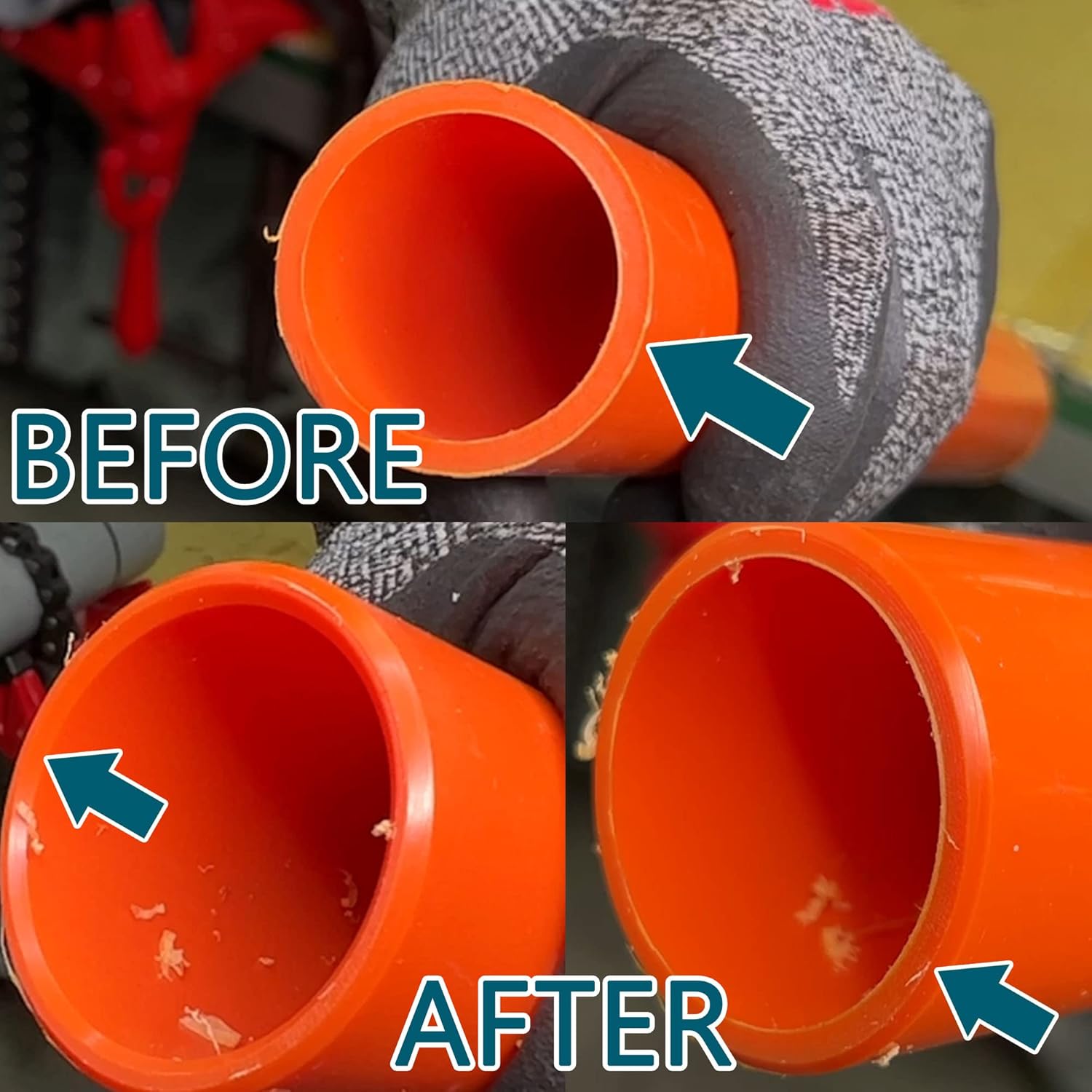 ORXPLUS TOOLS 2 in 1 Inner-Outer Reamer, Pipe and Tubing Chamfer Tool for OD 1-1/8" to 3-1/4" ID 1-1/16"to 3-3/8"