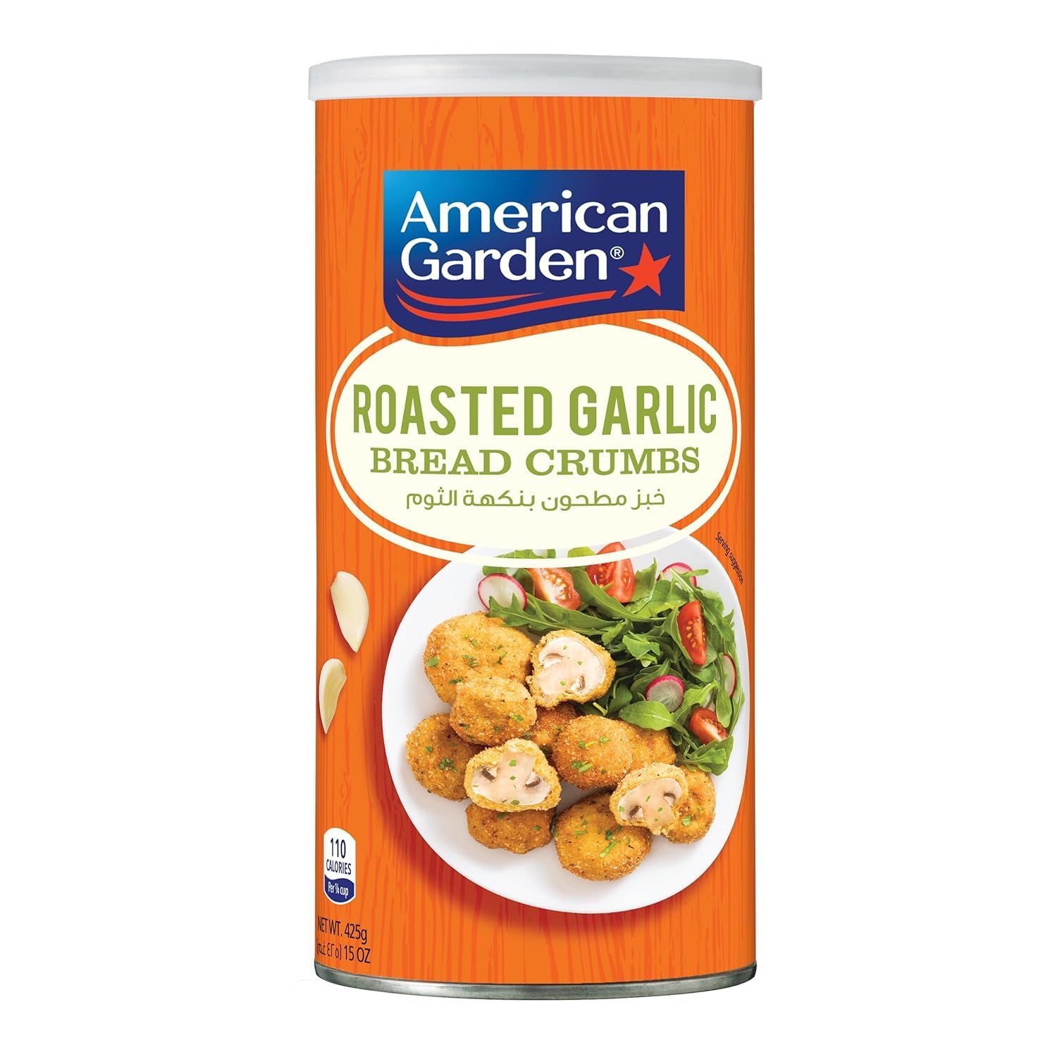 American Gardens Roasted Garlic Bread Crumbs Infused With the Rich and Savory Flavor Of Roasted Garlic 425gm (Imported)