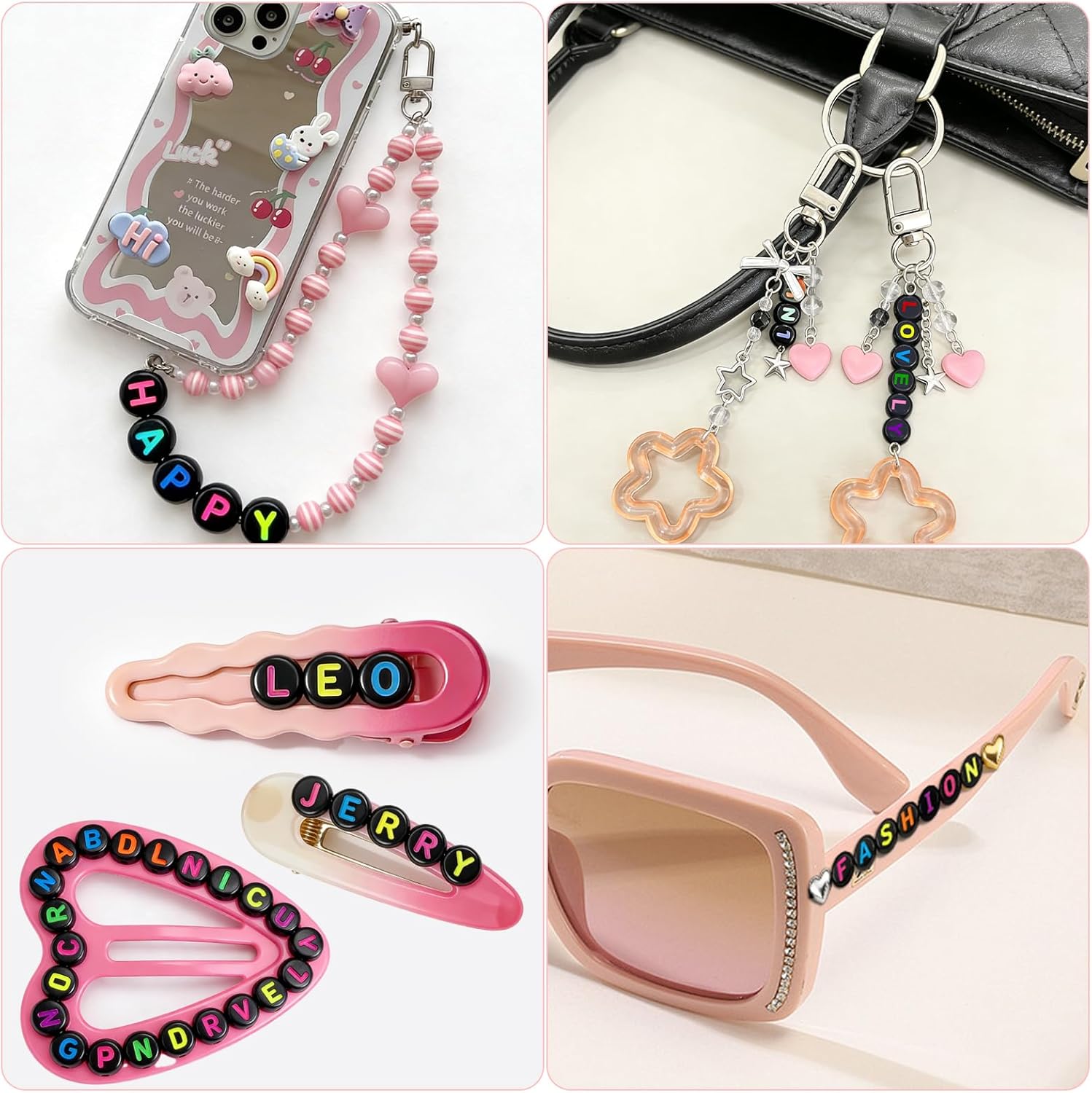 1000PCS Letter Beads for Threading, 4 x 7 MM Acrylic Round Alphabet Beads for Jewellery DIY Making Crafts Bracelets Necklaces Ornaments-Black - Image 7