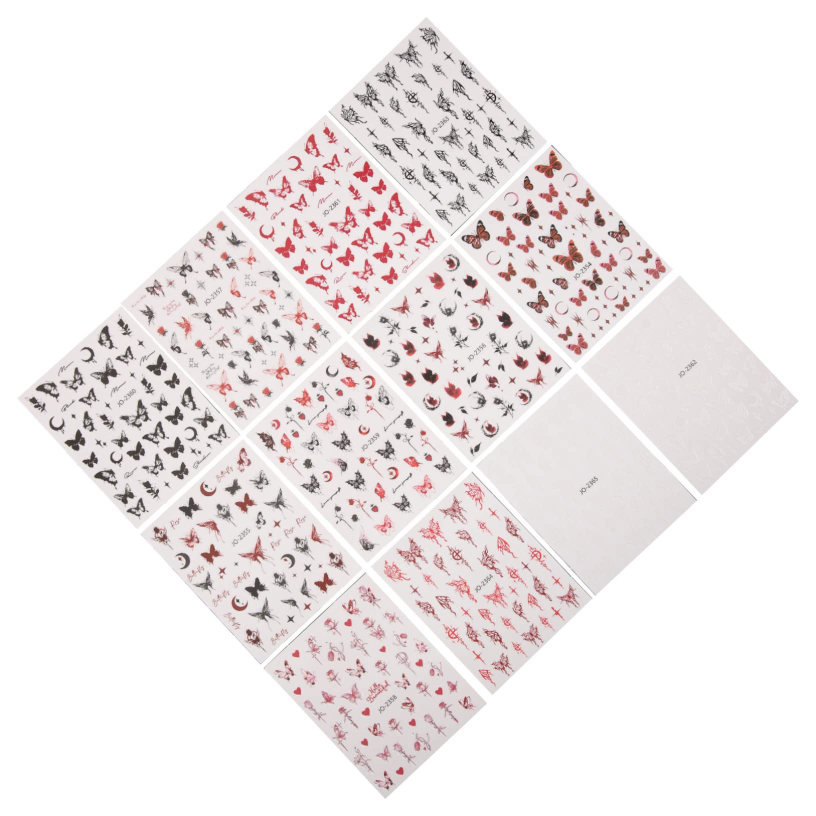 BESTYASH 5 Set Adesivo A Farfalla Scuro Giglio Carino Per Adesivi Uv Etichetta Guidato Arte Rapido Premere- Unghie Dei Piedi 12 Fogli*5