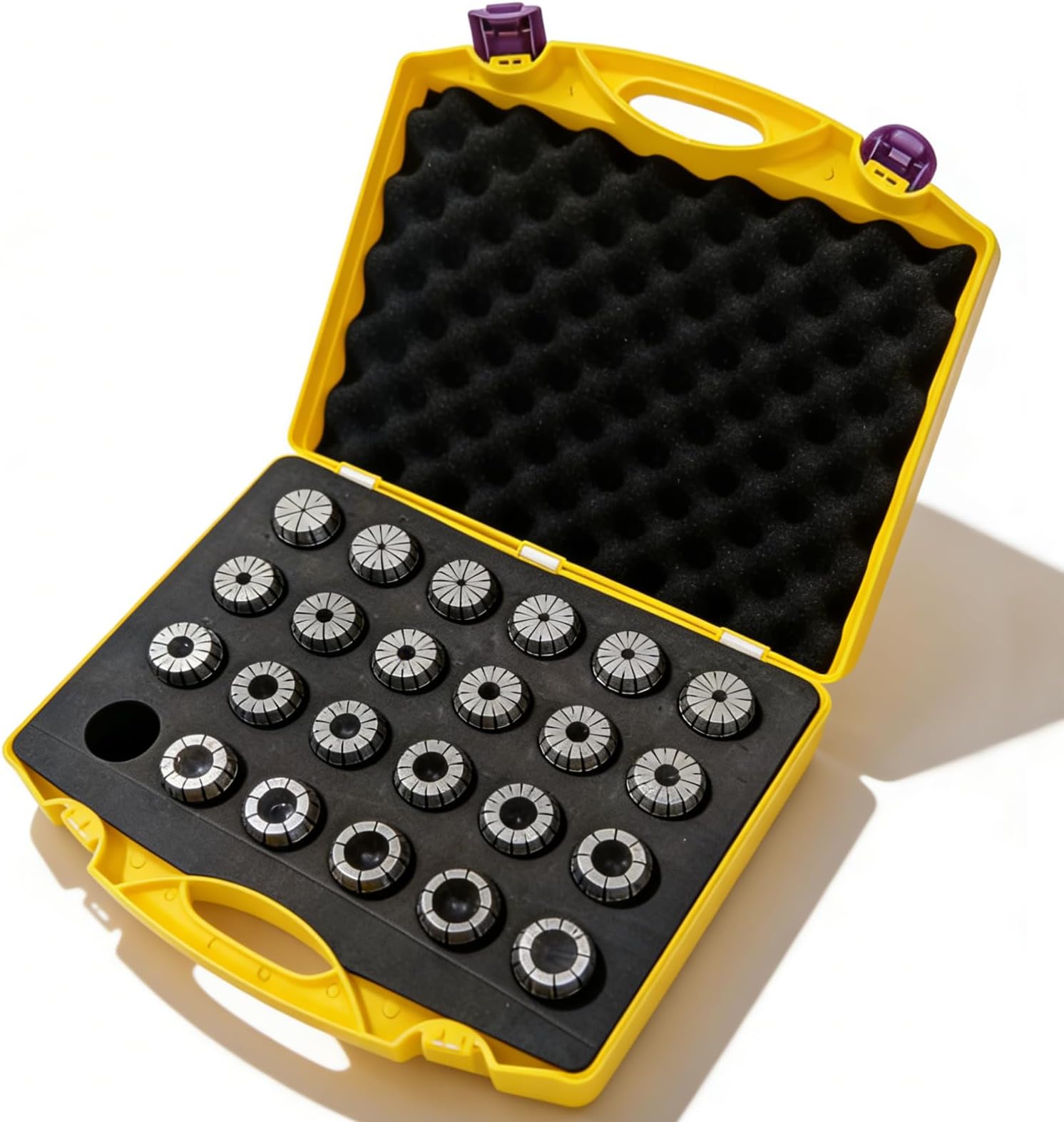 23 PCS ER40 Collet Set, 1/8"-1" Precision Spring ER40 Shank Chuck for Boring, Drilling, Tapping, Milling Lathe Engraving Tool (0.0004" TIR, Yellow Strong Box)