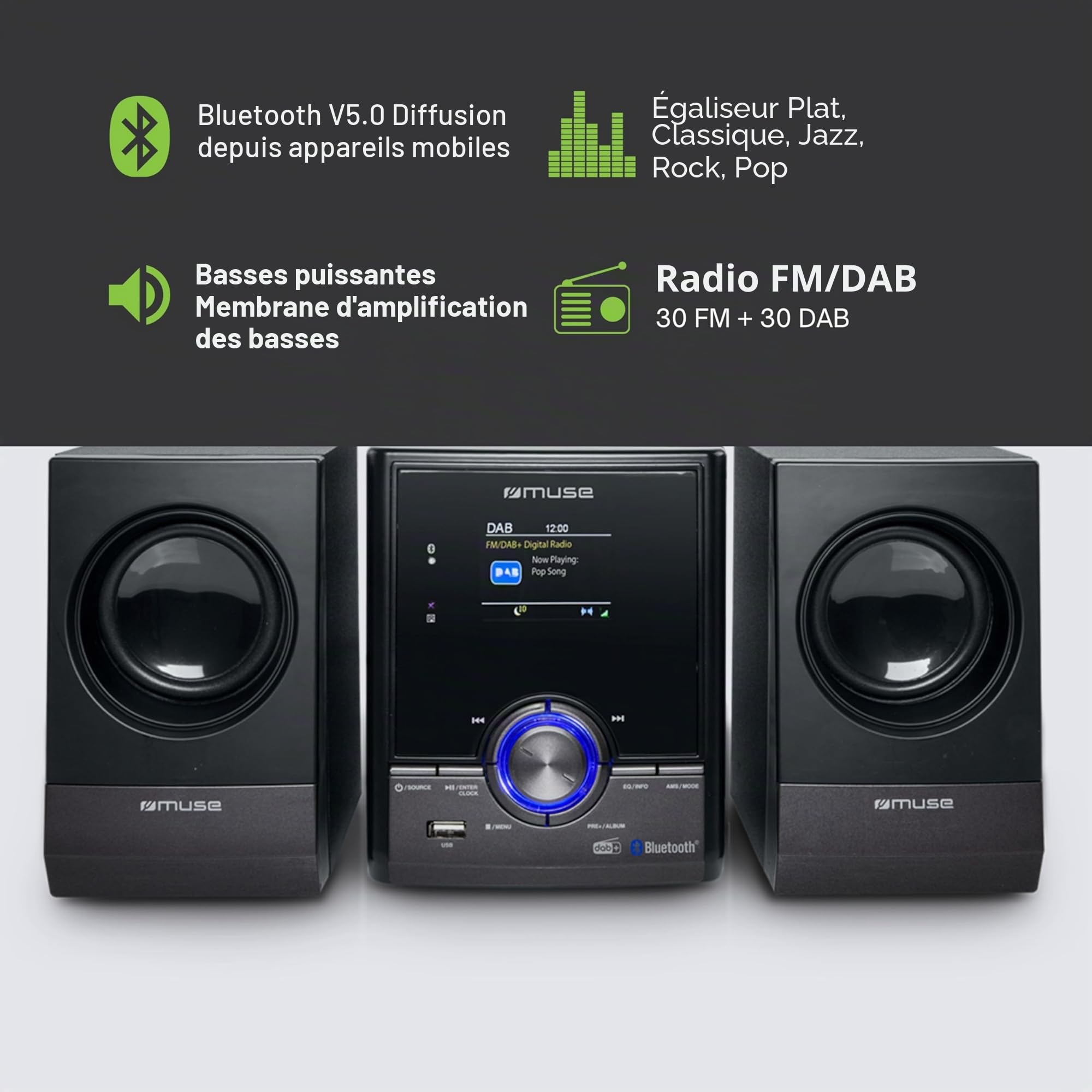 MUSE M-50 DBT Micro chaîne HiFi