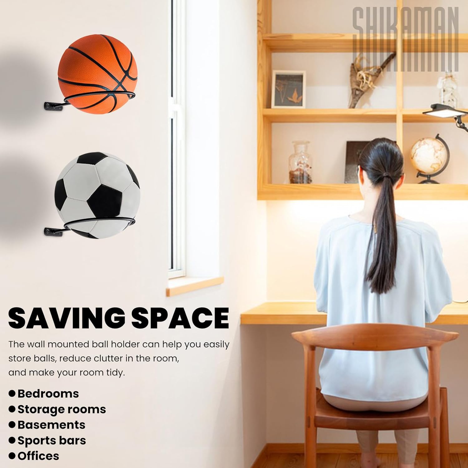 Wall Mount Basketball Holder Ball Storage