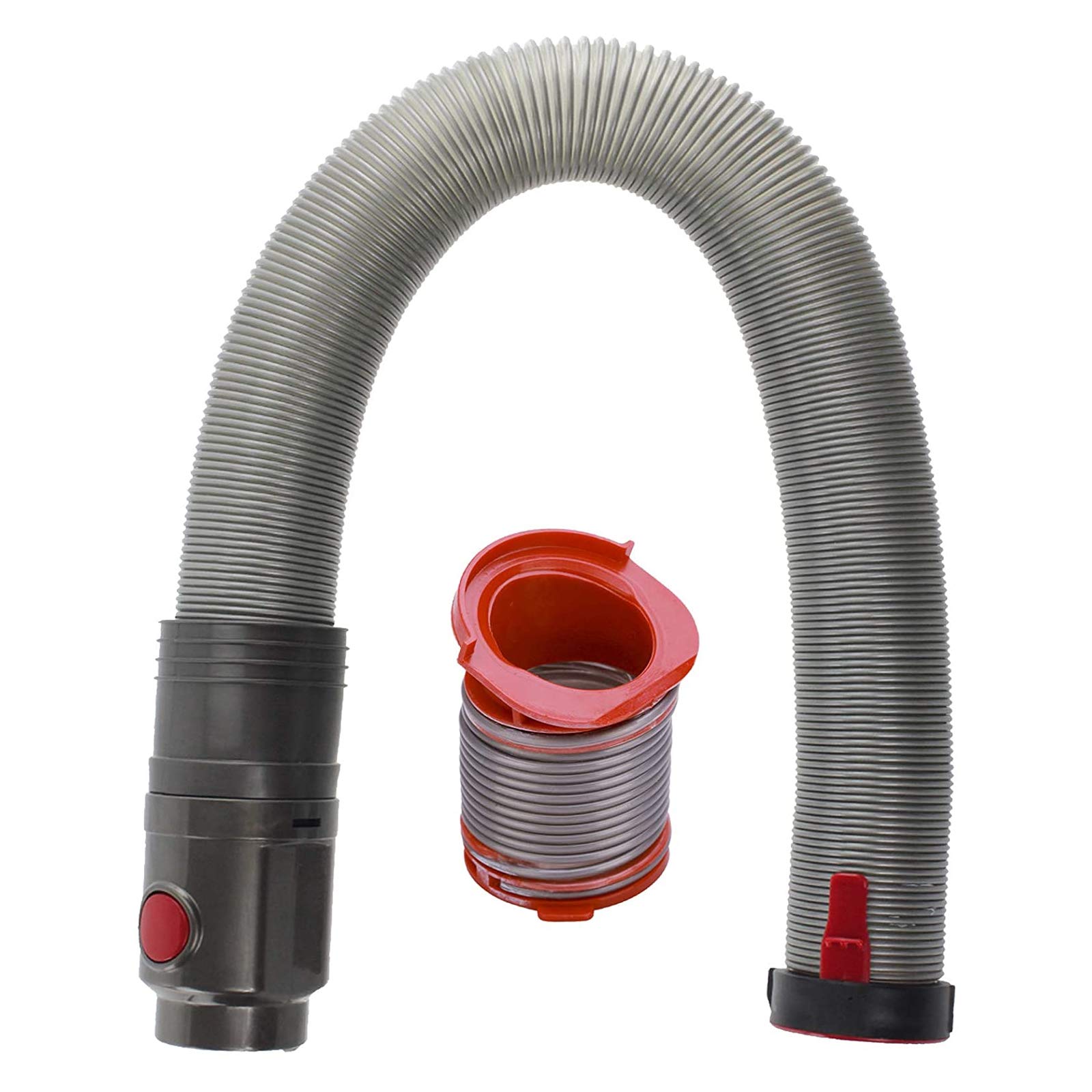 SPARES2GO Short Internal Hose + Main Stretch Hose for Dyson DC40 DC40i Animal Multi Floor Vacuum Cleaner (Silver / Red)