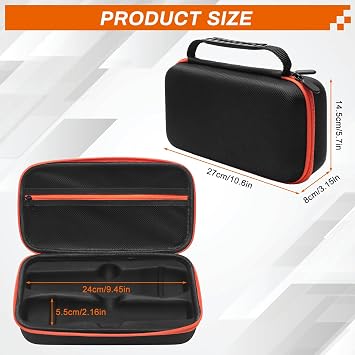 Wireless Microphone Case Compatible with JBL Wireless 2 Microphone, Wireless Mic Case with 2 Zippers Handheld Dual Mic Travel Bag Made of EVA Black Portable Mic Storage Bag for Singing