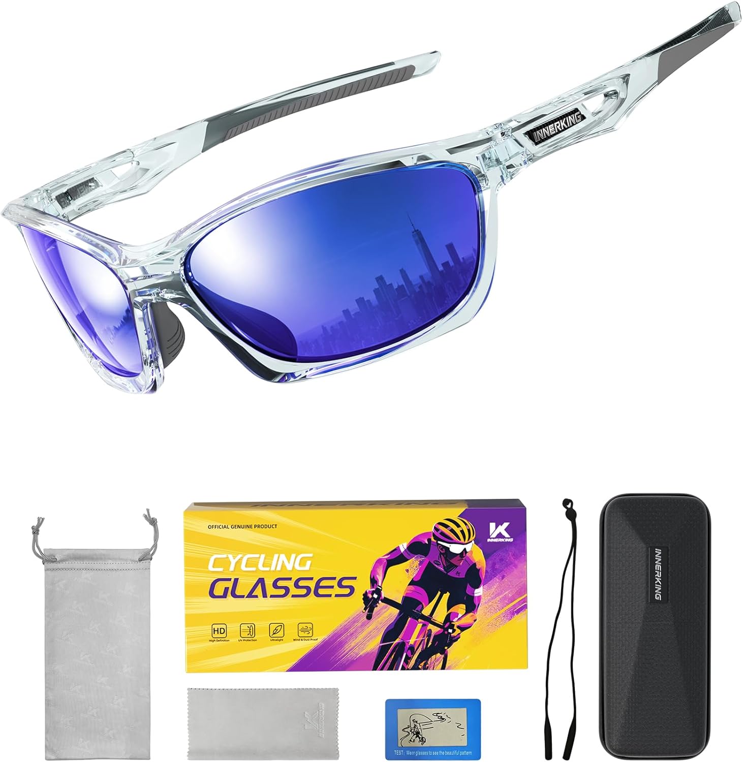 Innerking Sports Polarized Sunglasses for Men and Women, TR90 UV Protection Sun Glasses for Fishing Cycling Driving Running
